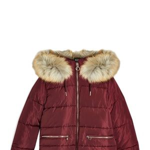 FREE SHIPPING!!TopShop Super Cute Puffer Burgundy Jacket